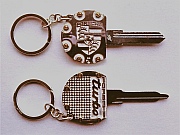 Porsche Turbo Sterling Silver Ignition Key Rings utilize a factory key blank and are designed and hand-produced by Dwight H. Bennett.