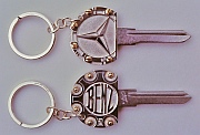 Mercedes Sterling Silver Ignition Key Rings utilize a factory key blank and are designed and hand-produced by Dwight H. Bennett.