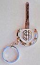 Custom-made Mercedes Sterling Silver Ignition Key Ring for a man whose initials are DSD, designed and hand-fabricated by Dwight H. Bennett.