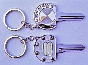 The first Sterling Silver Ignition Key Ring was this BMW design that utilized a factory key blank and was designed and hand-produced by Dwight H. Bennett.
