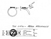 A thumbnail sketch of what the “OZ” rings would look like in advance of fabricating them, quickly drawn for client’s approval by Dwight H. Bennett.