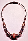 One-off Sterling Silver Neck Choker with glass beads designed and hand-fabricated by Dwight H. Bennett.