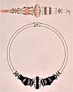 A graphite cross-section over a graphite rendering of a third one-off Sterling Silver Neck Choker on Coquille Paper, designed and hand-drawn by Dwight H. Bennett.