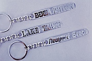 Resort-Themed Sterling Silver Key Rings for Boca Raton, Lake Tahoe and Newport Beach designed and produced by Dwight H. Bennett.