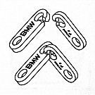 Illustration of how Link-Lock key rings come apart like nautical sister hooks.