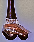 Boot of the American Flyer Cane, Sterling Silver, Copper, Brass, Citrines and Padauk Wood designed and hand-fabricated by Dwight H. Bennett.