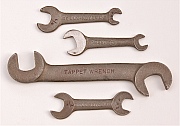 Rolls-Royce Silver Ghost-era open-end wrenches with lettering enhanced prior to casting these steel reproductions by Dwight H. Bennett.