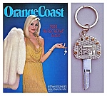 Priscilla Barnes on Orange Coast Magazine’s 1983 Automotive Guide, holding a Rolls-Royce Sterling Silver Ignition Key Ring that utilizes a factory key blank, and is designed and hand-produced by Dwight H. Bennett.