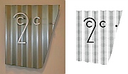 2nd City Council Art Gallery + Performance Space’s logo in metal and printed versions, both designed and hand-fabricated or inked by Dwight H. Bennett.
