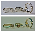 3 Sterling Silver “OZ” rings in polished silver, and later color oxidized, were designed and hand-fabricated by Dwight H. Bennett.