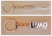2 Sterling Silver Key Rings, one for Corvette, and the other “Limo” both designed and hand-fabricated by Dwight H. Bennett.