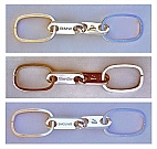 3 Automotive-Themed Sterling Silver Link-Lock Key Rings were designed and hand-fabricated by Dwight H. Bennett.