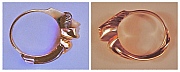 One-off “Motor Mouth” 14K Gold with Sterling Silver Ring and a One-off Sterling Silver Ring, both designed and hand-fabricated by Dwight H. Bennett.