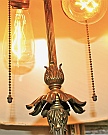 Ball Chain Acorn Finials, like those “Hubbell Removables” used on lamps in the 1920s, were reverse engineered and hand-fabricated for Rancho Los Alamitos by Dwight H. Bennett.
